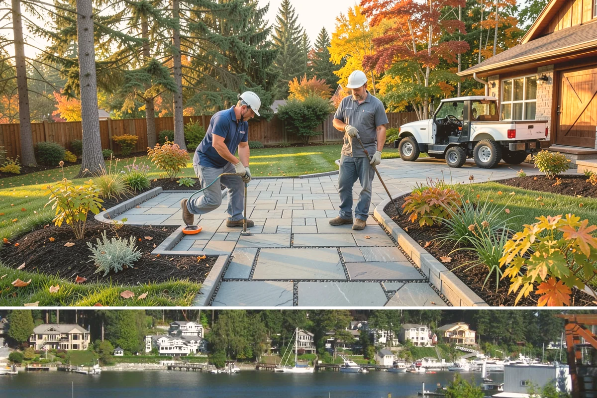 Downspout Drainage in Gig Harbor, Pierce County, WA - Best installed in drier conditions.