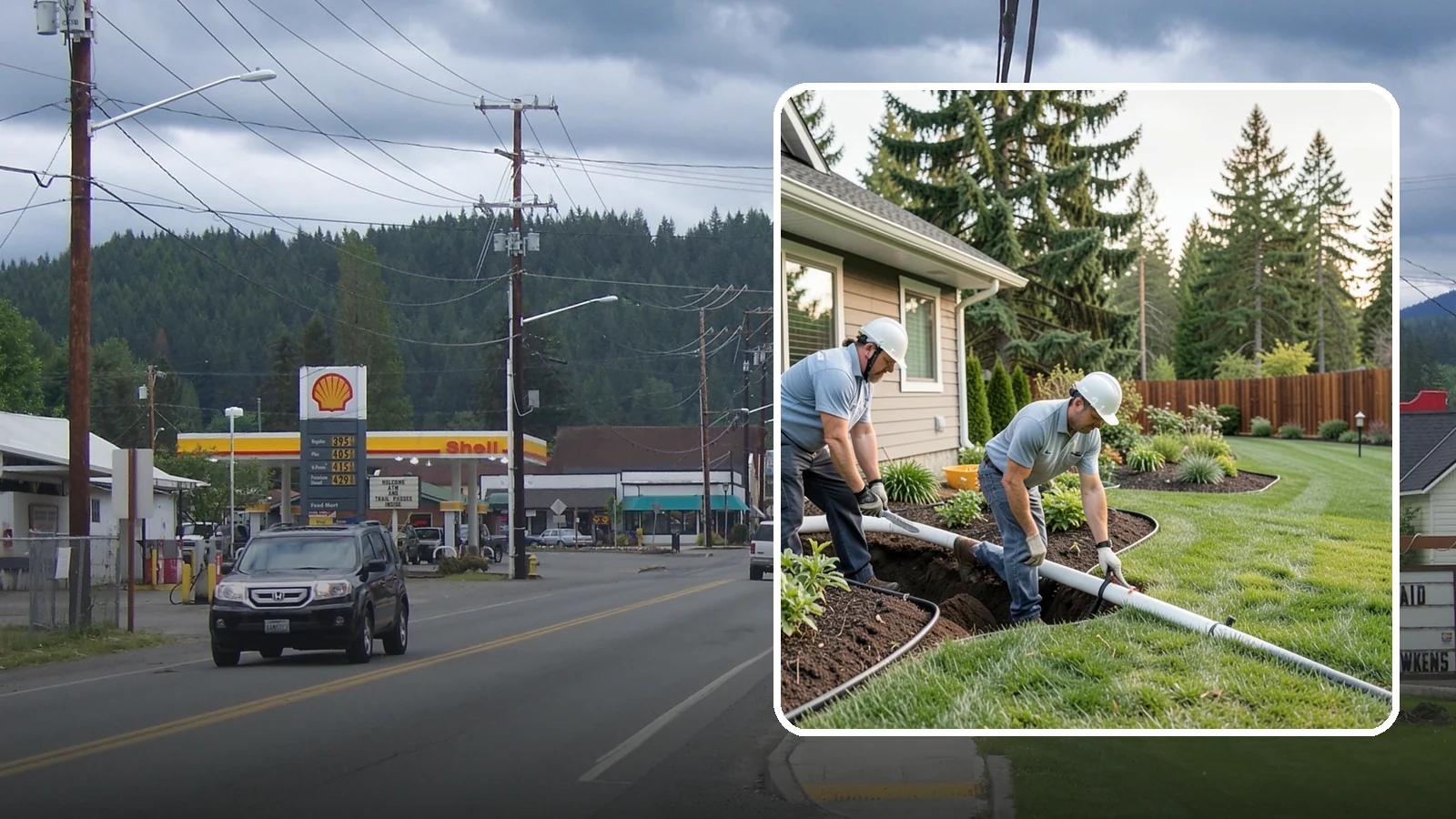 Downspout Drainage in Granite Falls, Snohomish County, WA - Buried downspout lines that carry roof runoff safely away from your foundation and landscape.