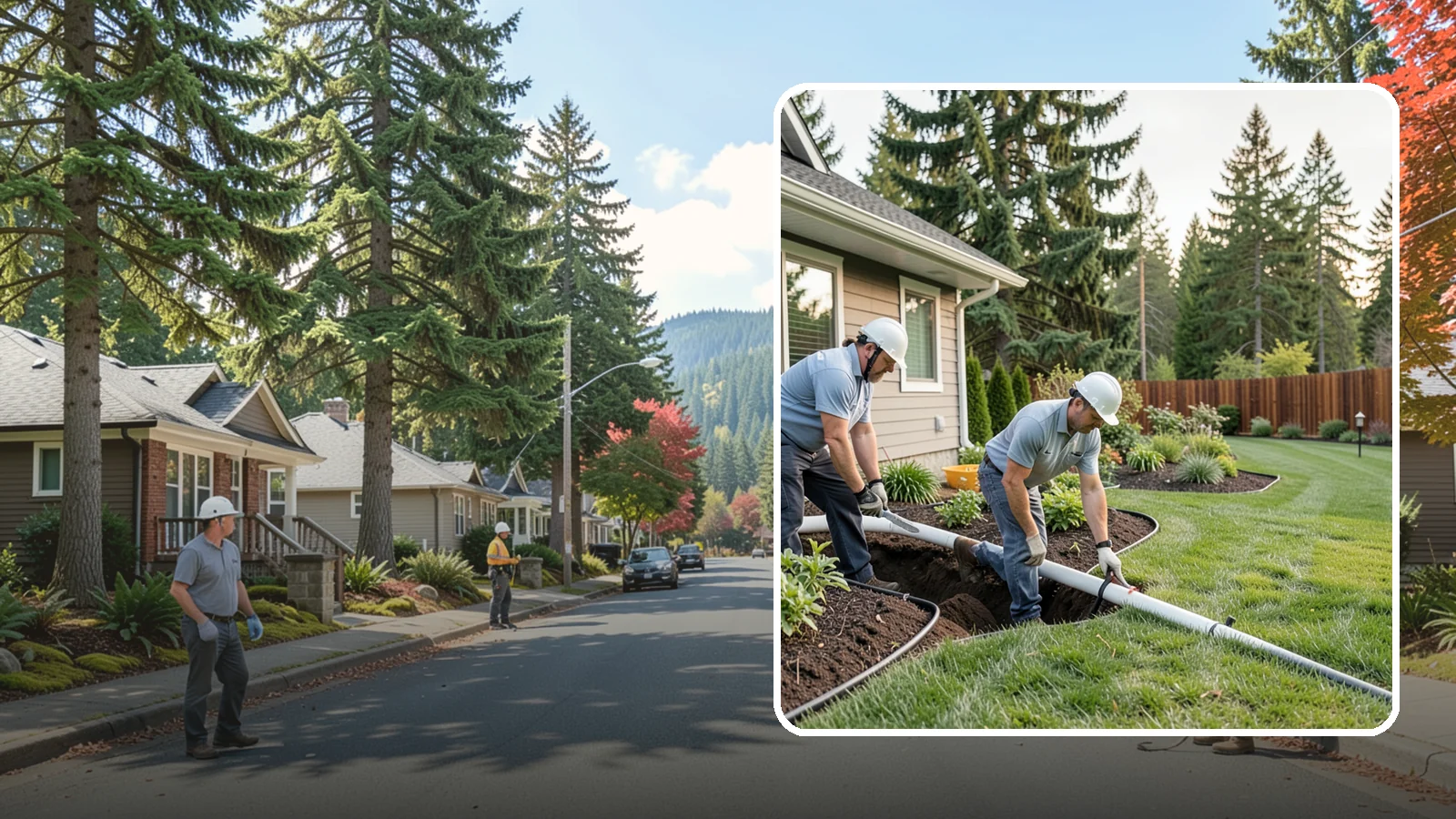 Downspout Drainage in Hunts Point, King County, WA - Buried downspout lines that carry roof runoff safely away from your foundation and landscape.