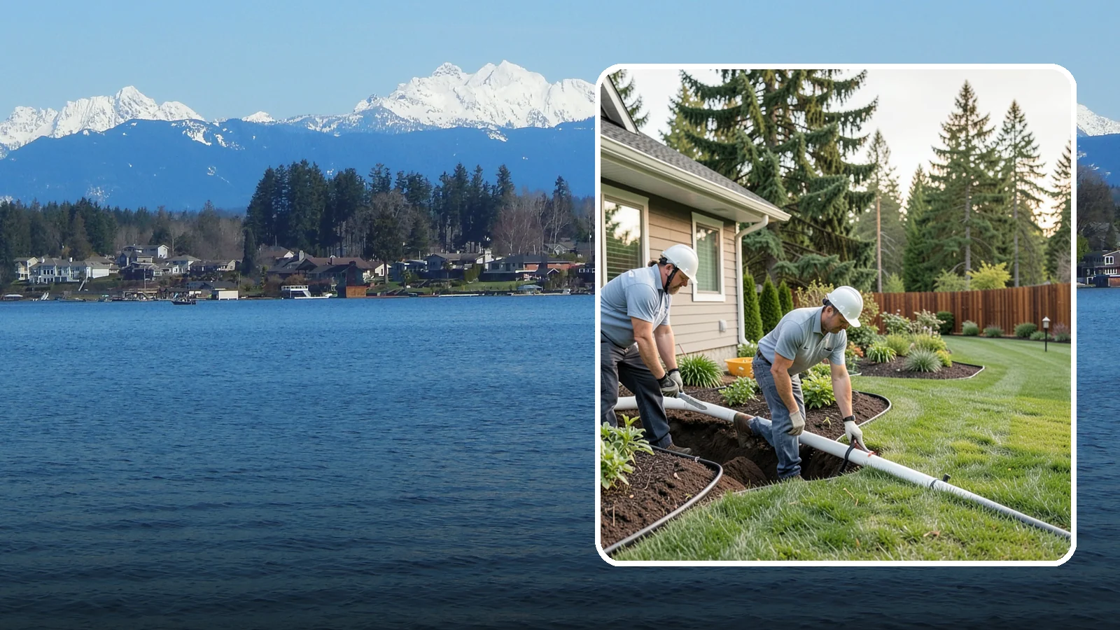 Downspout Drainage in Lake Stevens, Snohomish County, WA - Buried downspout lines that carry roof runoff safely away from your foundation and landscape.