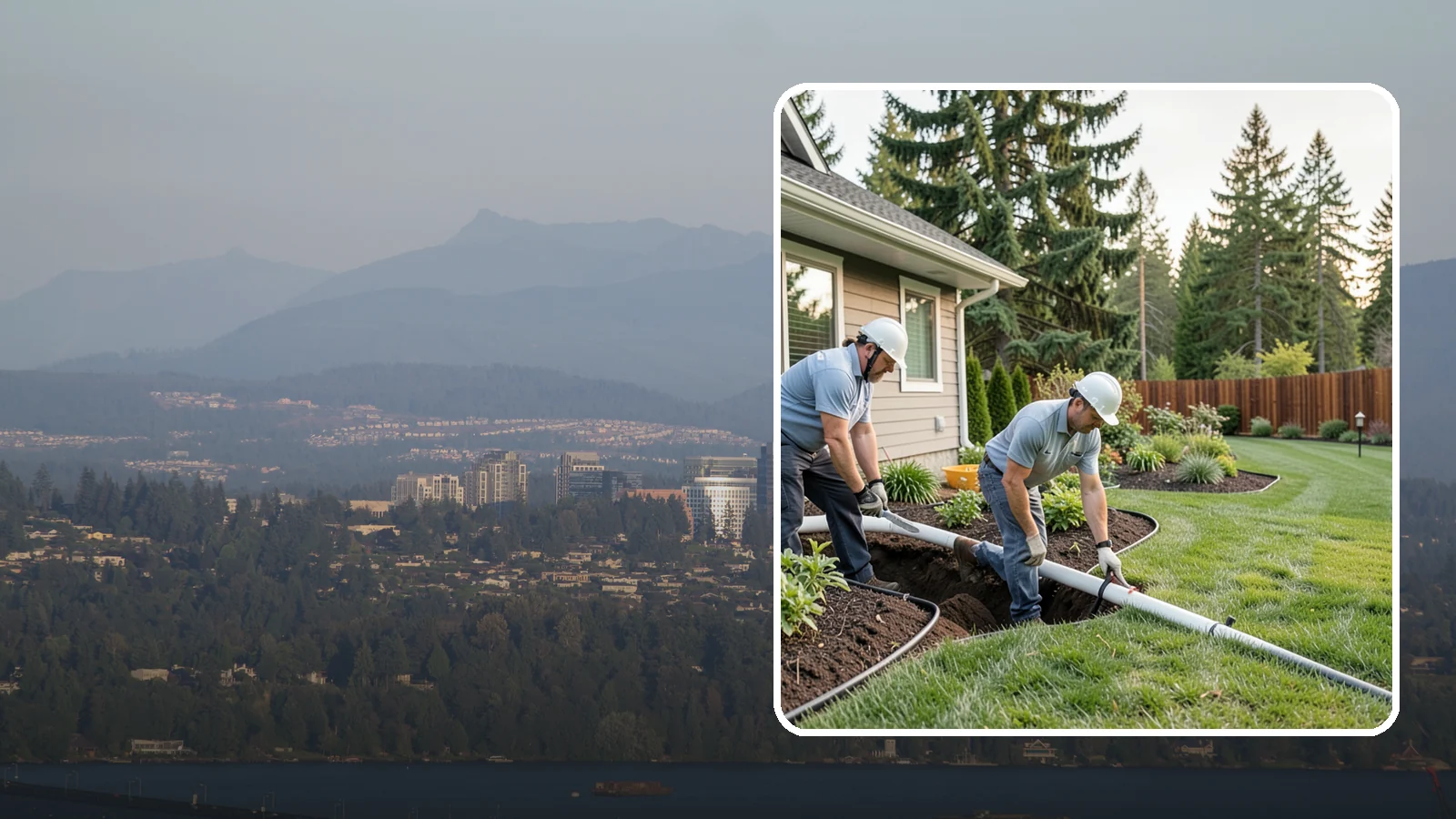 Downspout Drainage in Medina, King County, WA - Buried downspout lines that carry roof runoff safely away from your foundation and landscape.