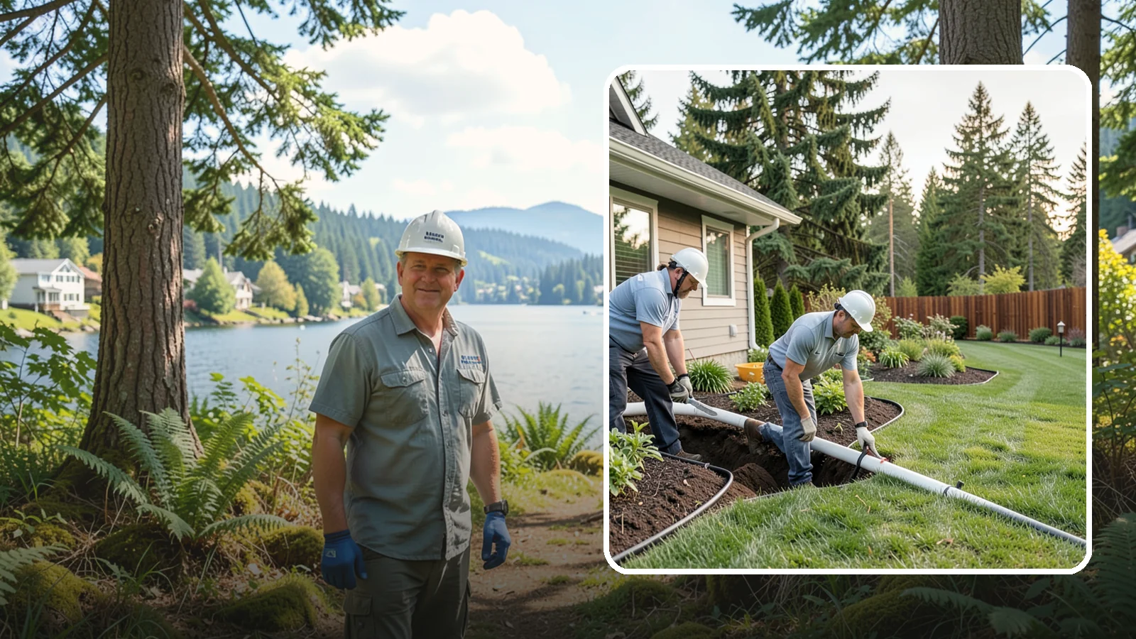 Downspout Drainage in Milton, King County, WA - Buried downspout lines that carry roof runoff safely away from your foundation and landscape.