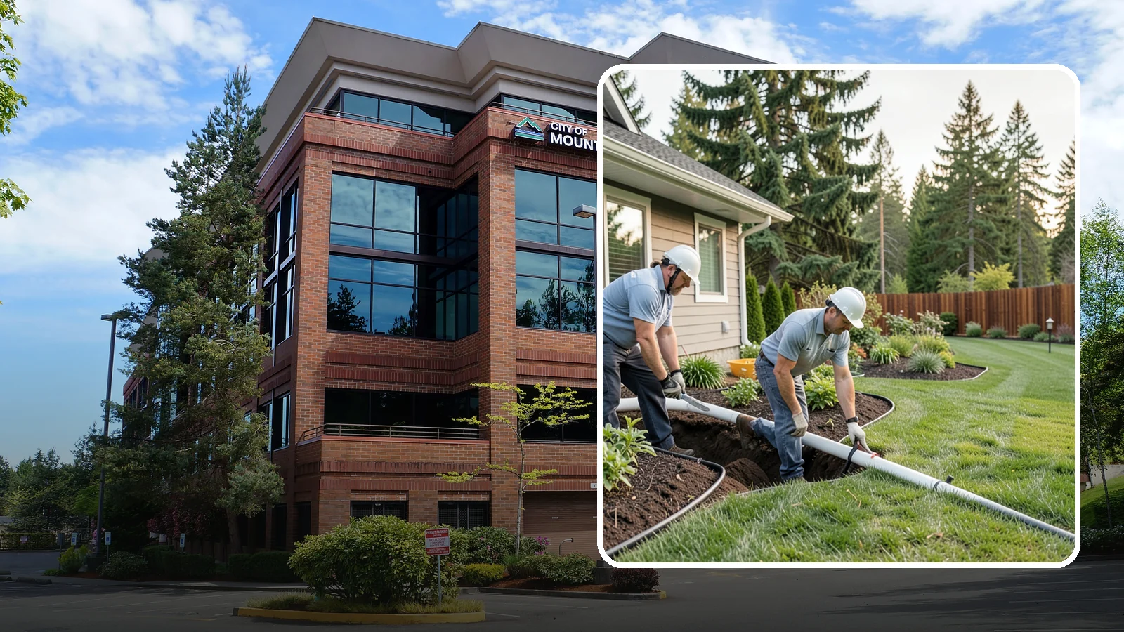 Downspout Drainage in Mountlake Terrace, Snohomish County, WA - Buried downspout lines that carry roof runoff safely away from your foundation and landscape.