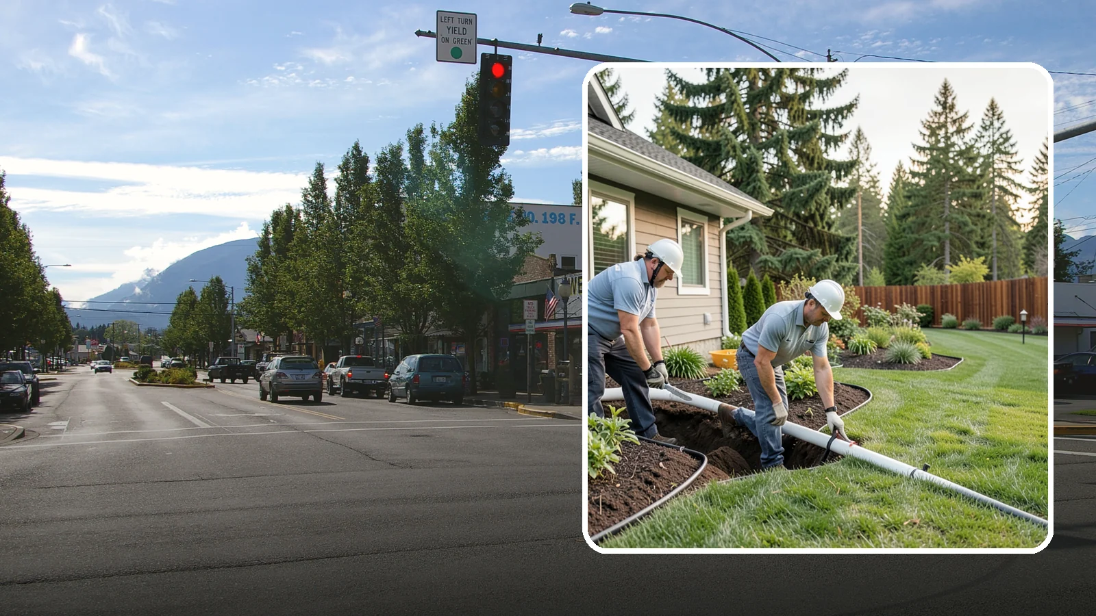 Downspout Drainage in North Bend, King County, WA - Buried downspout lines that carry roof runoff safely away from your foundation and landscape.