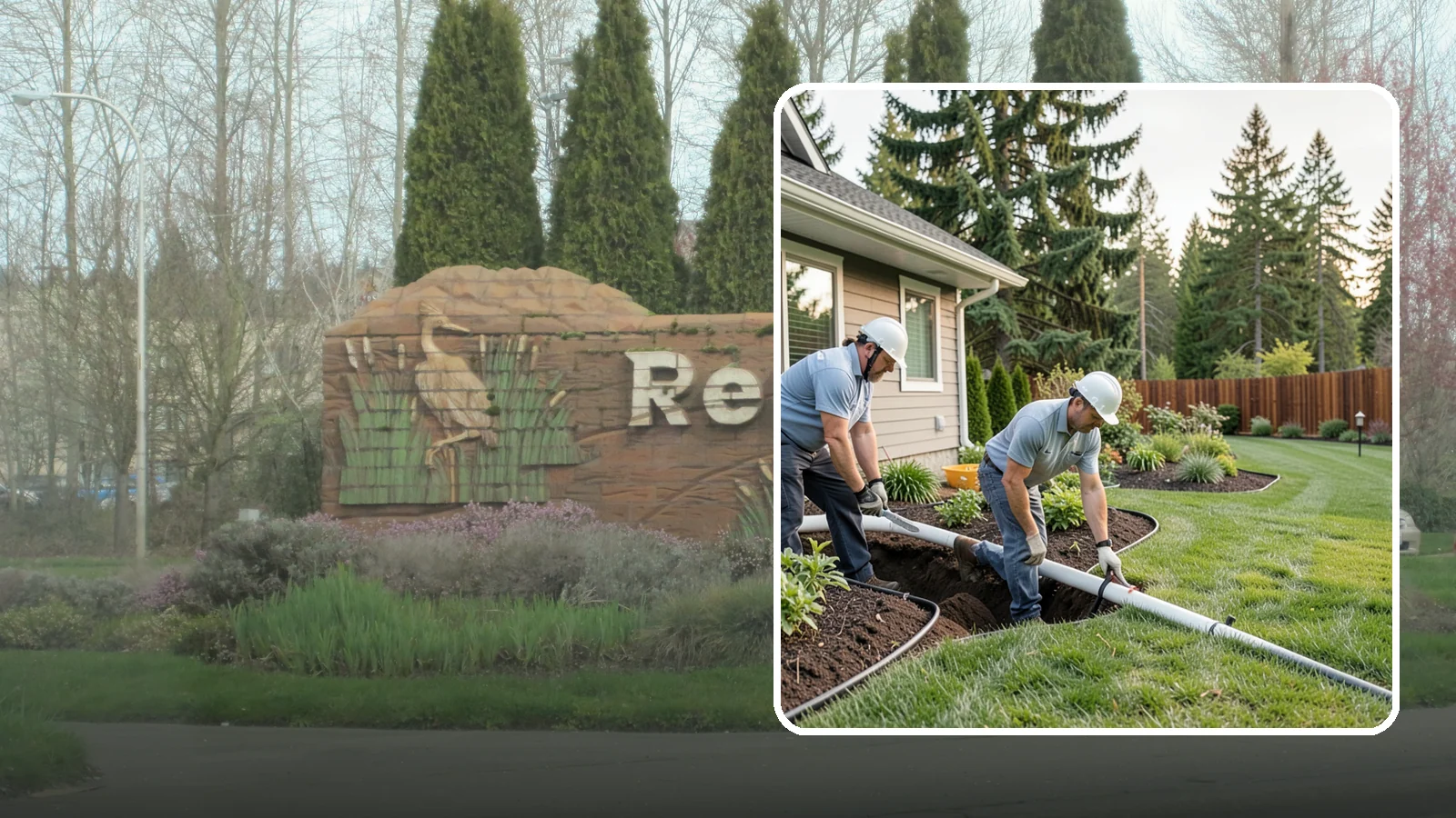 Downspout Drainage in Renton, King County, WA - Buried downspout lines that carry roof runoff safely away from your foundation and landscape.