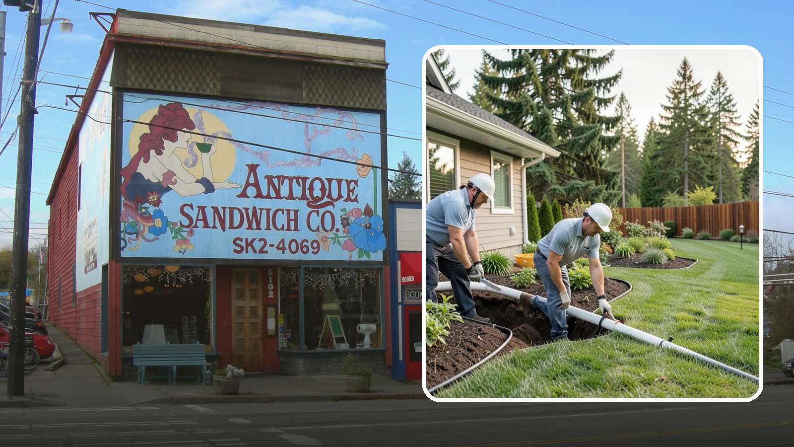 Downspout Drainage in Ruston, Pierce County, WA - Buried downspout lines that carry roof runoff safely away from your foundation and landscape.