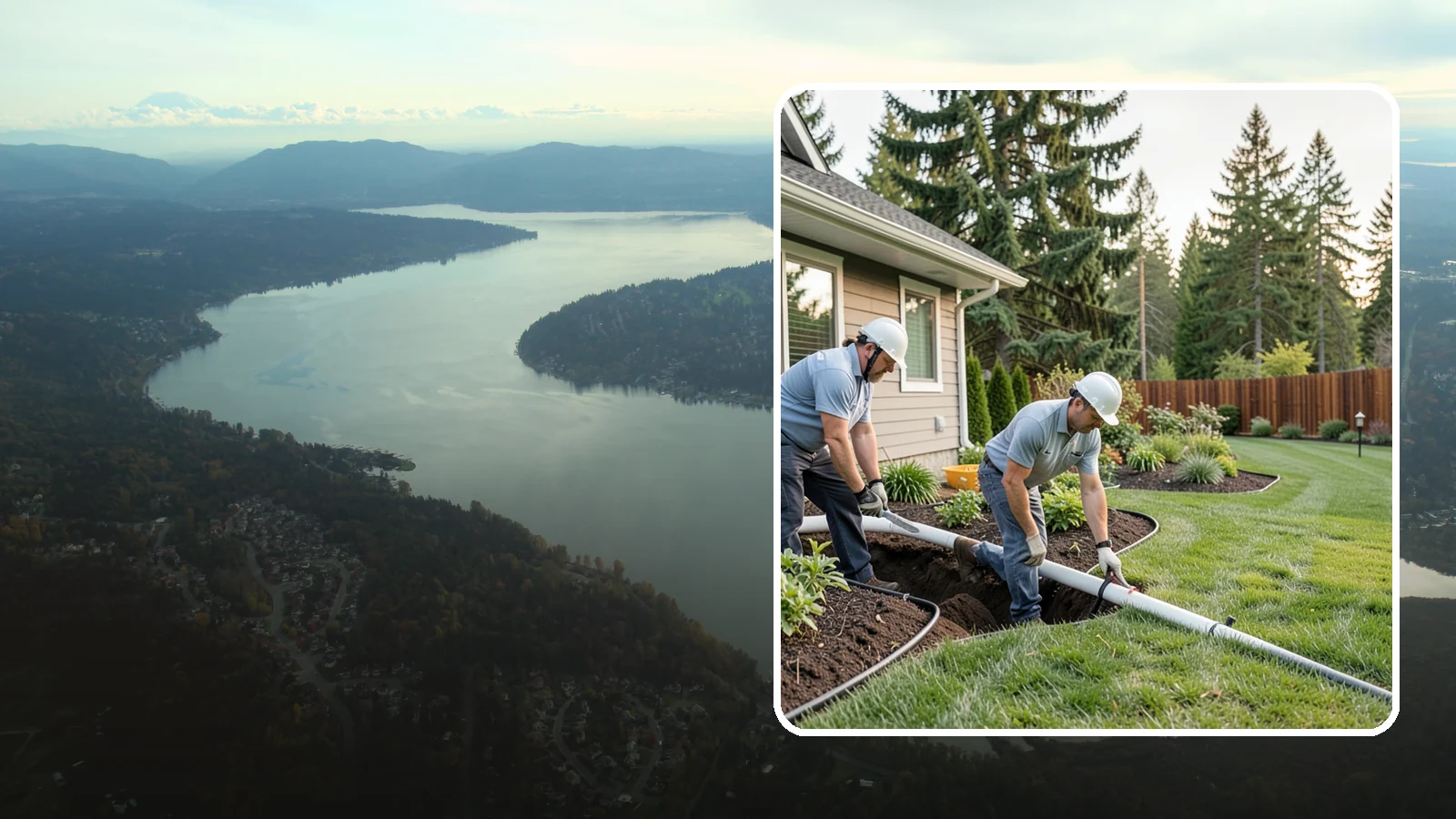 Downspout Drainage in Sammamish, King County, WA - Buried downspout lines that carry roof runoff safely away from your foundation and landscape.