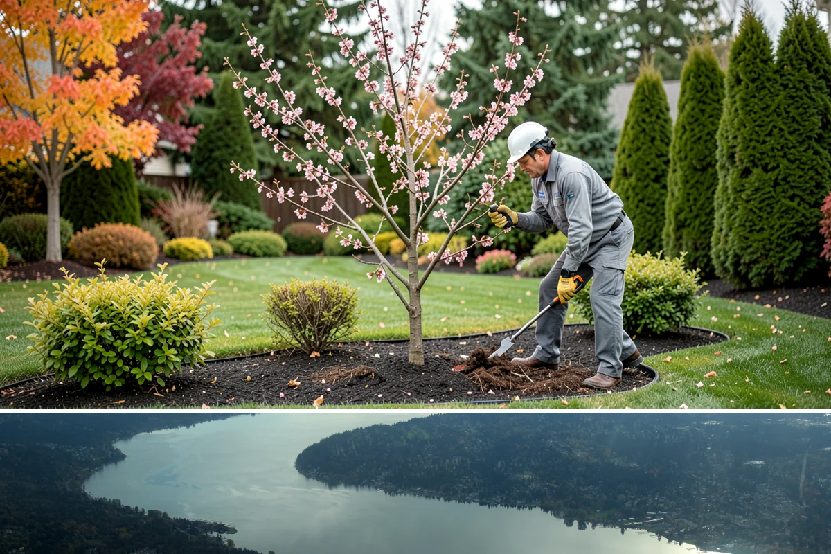 Downspout Drainage in Sammamish, King County, WA - Best installed in drier conditions.