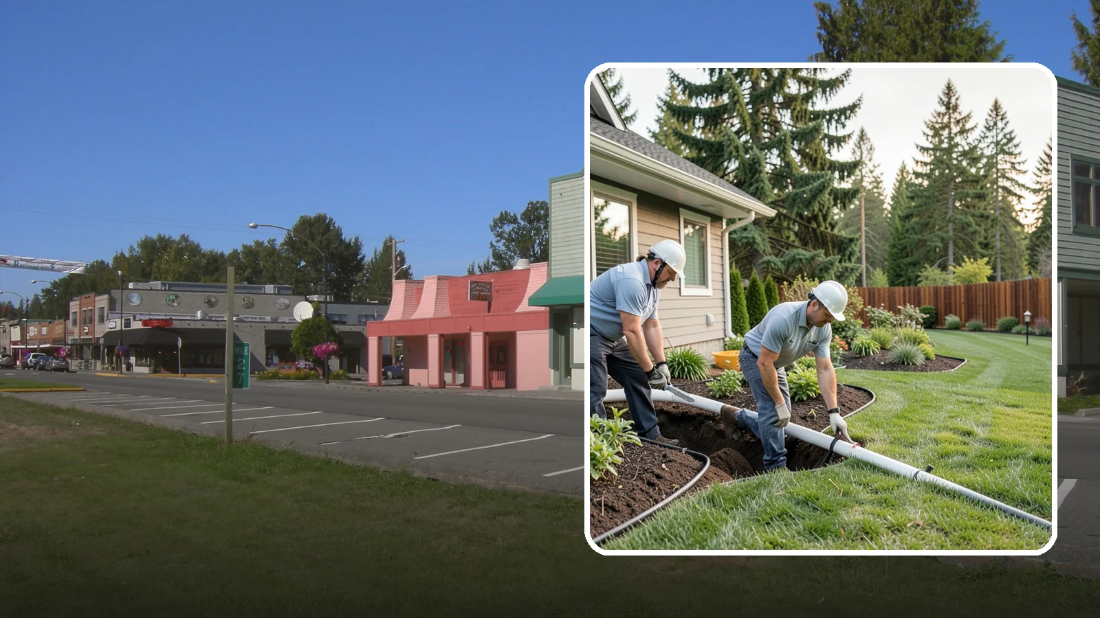 Downspout Drainage in Snoqualmie, King County, WA - Buried downspout lines that carry roof runoff safely away from your foundation and landscape.