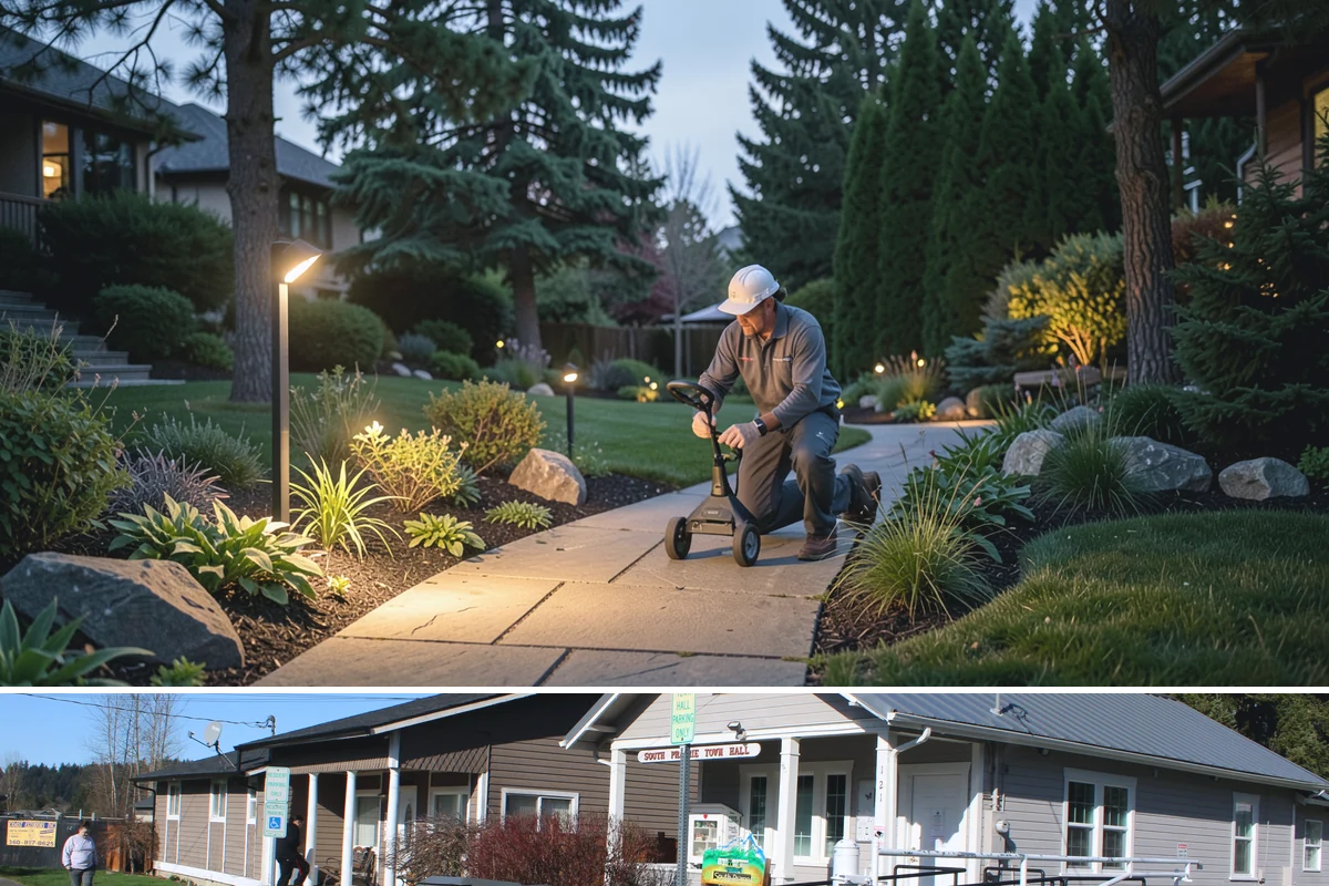 Downspout Drainage in South Prairie, Pierce County, WA - Best installed in drier conditions.