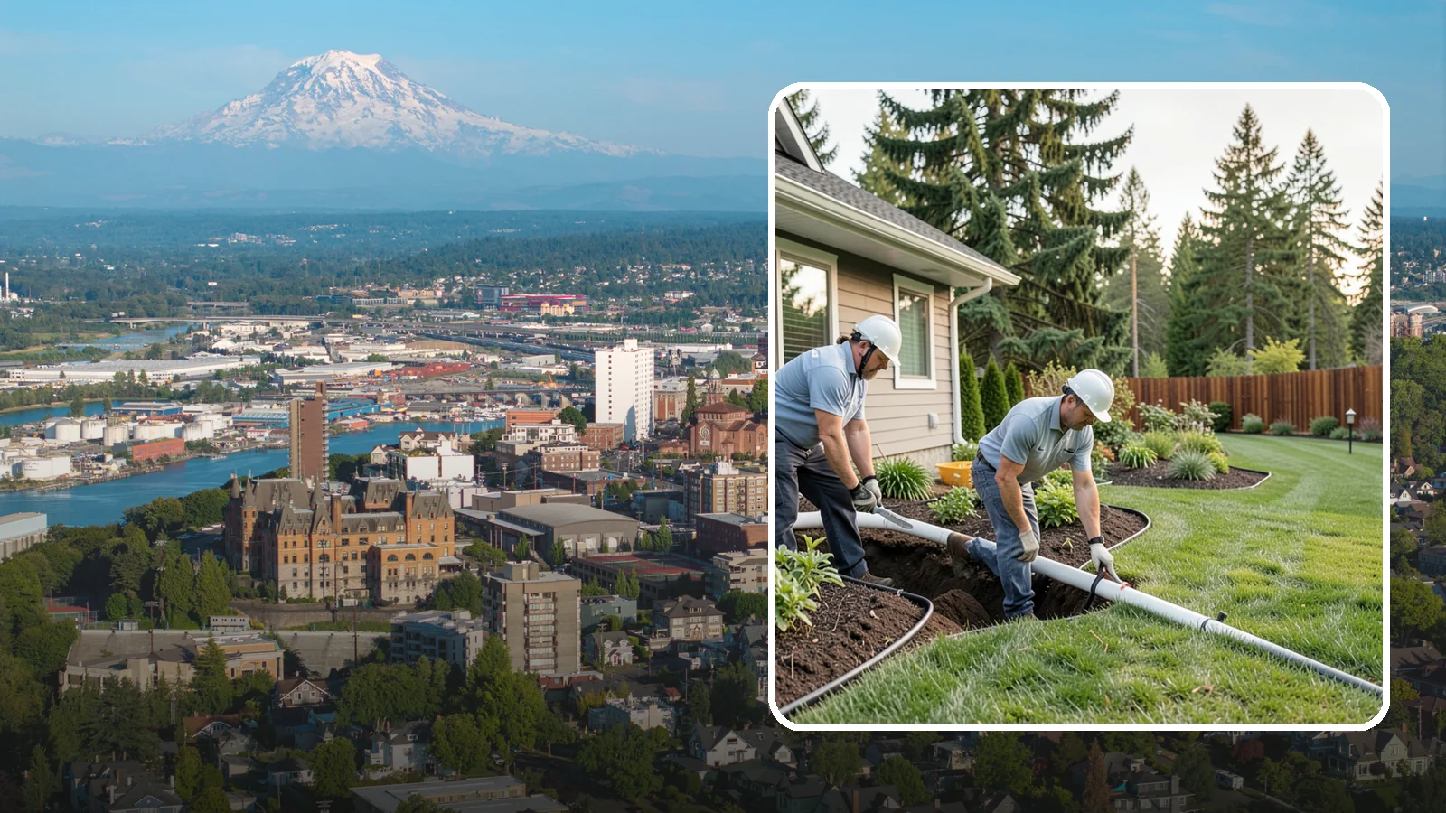Downspout Drainage in Tacoma, Pierce County, WA - Buried downspout lines that carry roof runoff safely away from your foundation and landscape.