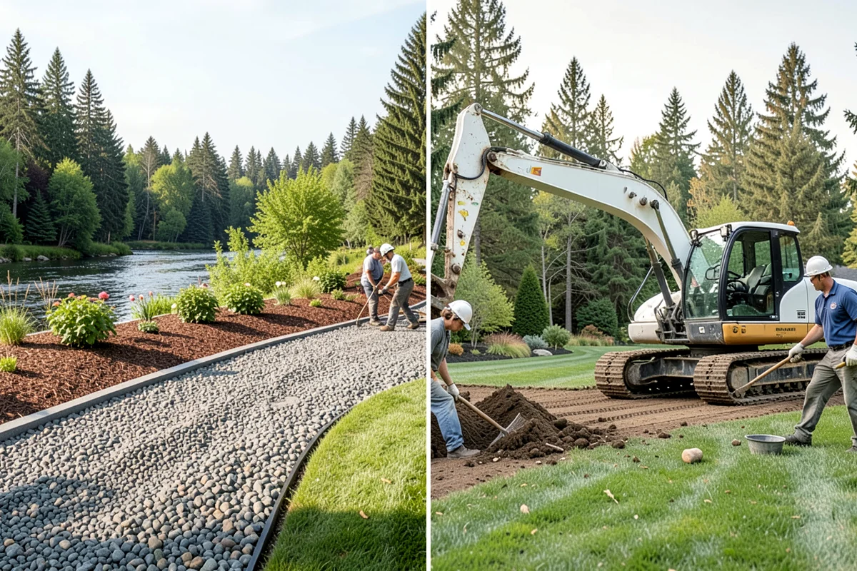 Drain Rock Installation in Clyde Hill, King County, WA - Excavate the drain trench or area to the required depth and slope