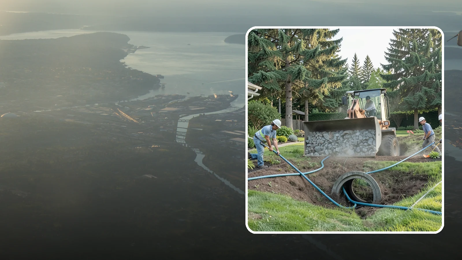 Drainage Solutions in Fife, Pierce County, WA - Custom drainage systems that eliminate standing water, soggy lawns, and water pooling around your home.