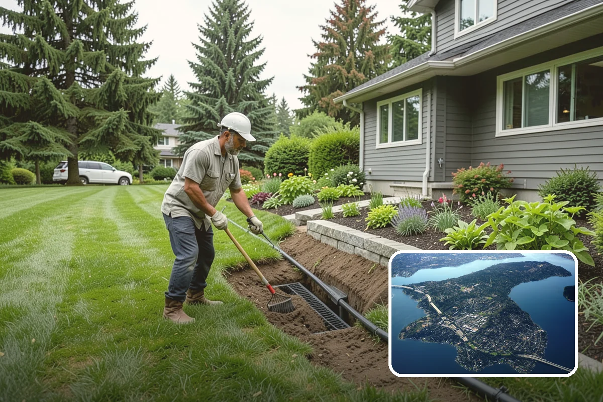 Drainage Solutions in Mercer Island, King County, WA - Eliminates standing water and soggy spots
