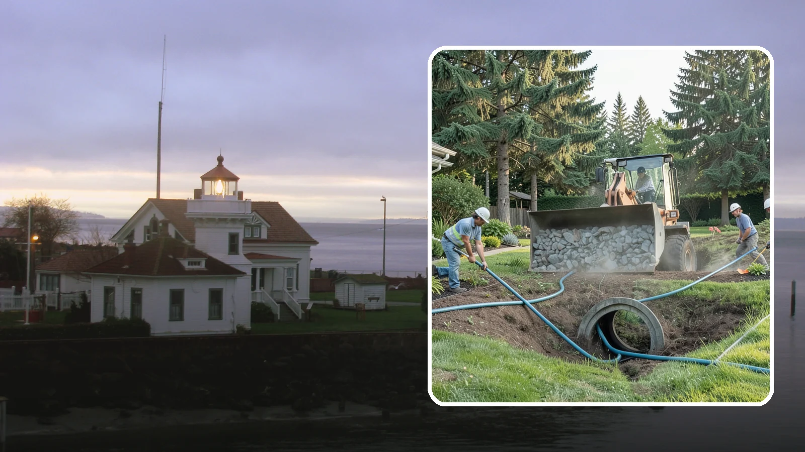 Drainage Solutions in Mukilteo, Snohomish County, WA - Custom drainage systems that eliminate standing water, soggy lawns, and water pooling around your home.