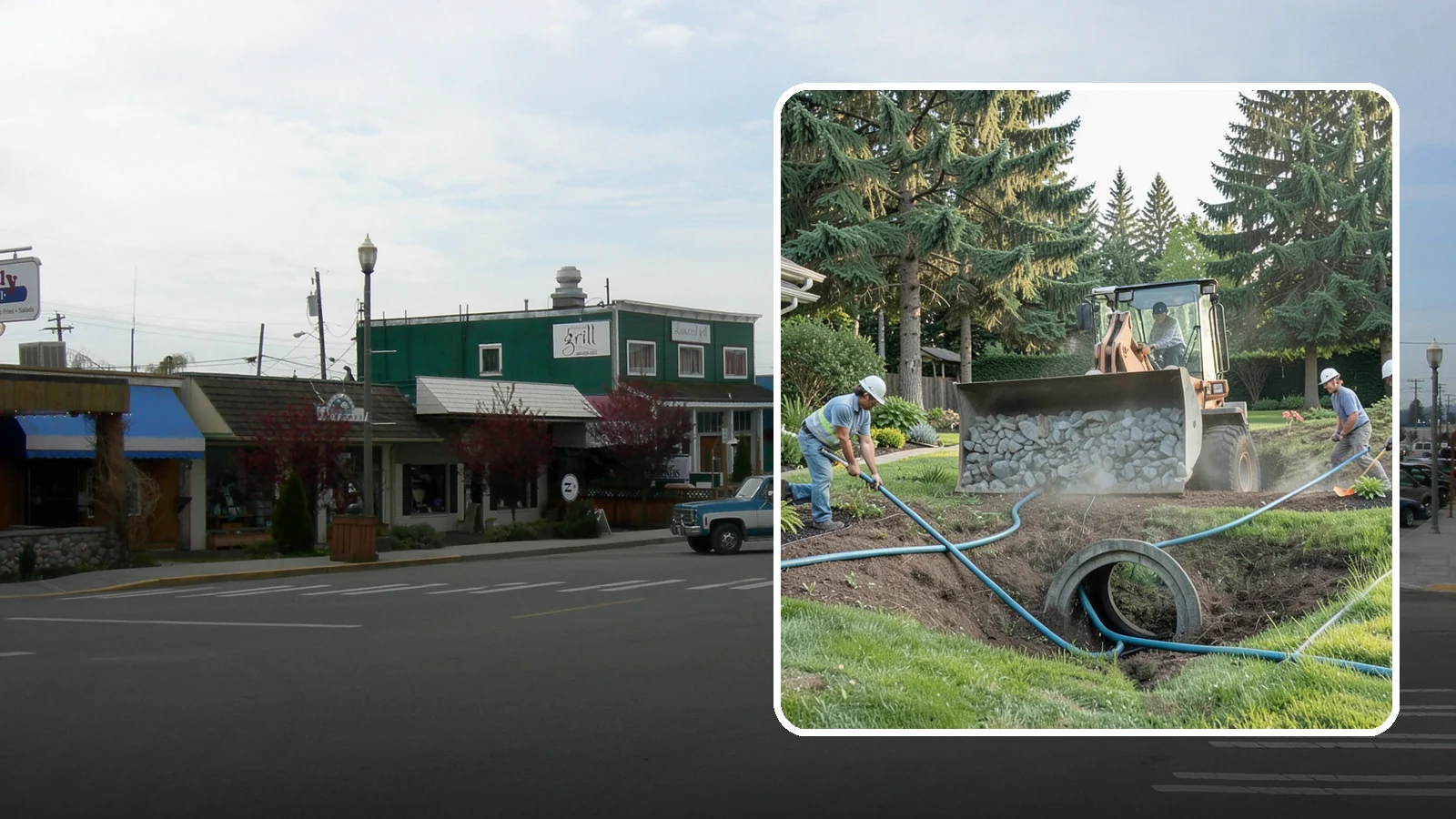 Drainage Solutions in Stanwood, Snohomish County, WA - Custom drainage systems that eliminate standing water, soggy lawns, and water pooling around your home.