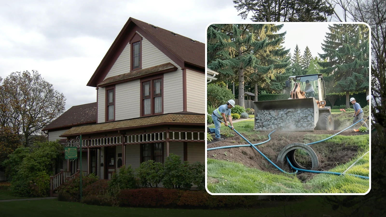 Drainage Solutions in Sumner, Pierce County, WA - Custom drainage systems that eliminate standing water, soggy lawns, and water pooling around your home.