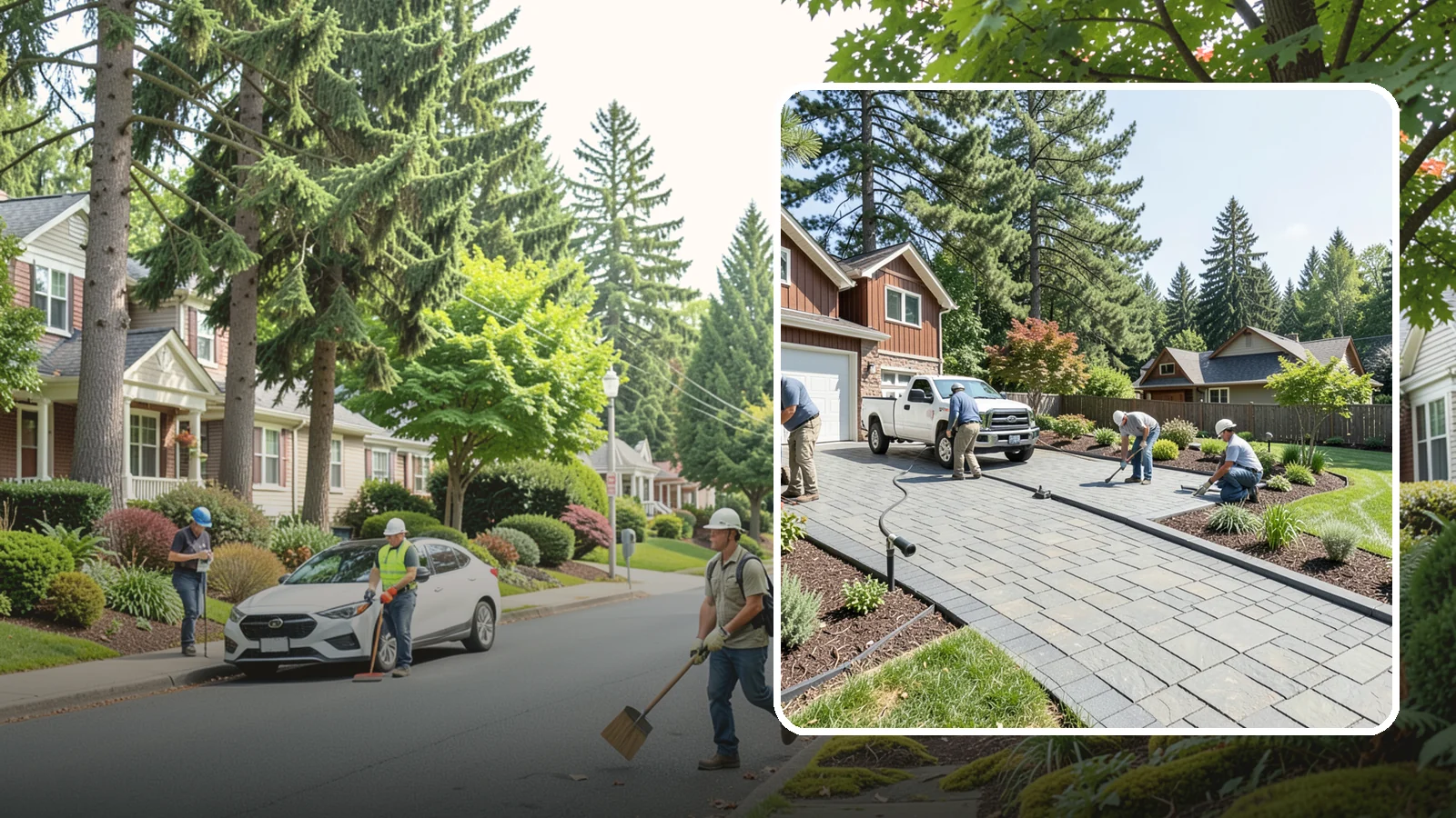 Driveway Installation in Beaux Arts Village, King County, WA - New driveway construction in pavers, concrete, or gravel, engineered for loads, drainage, and durability.