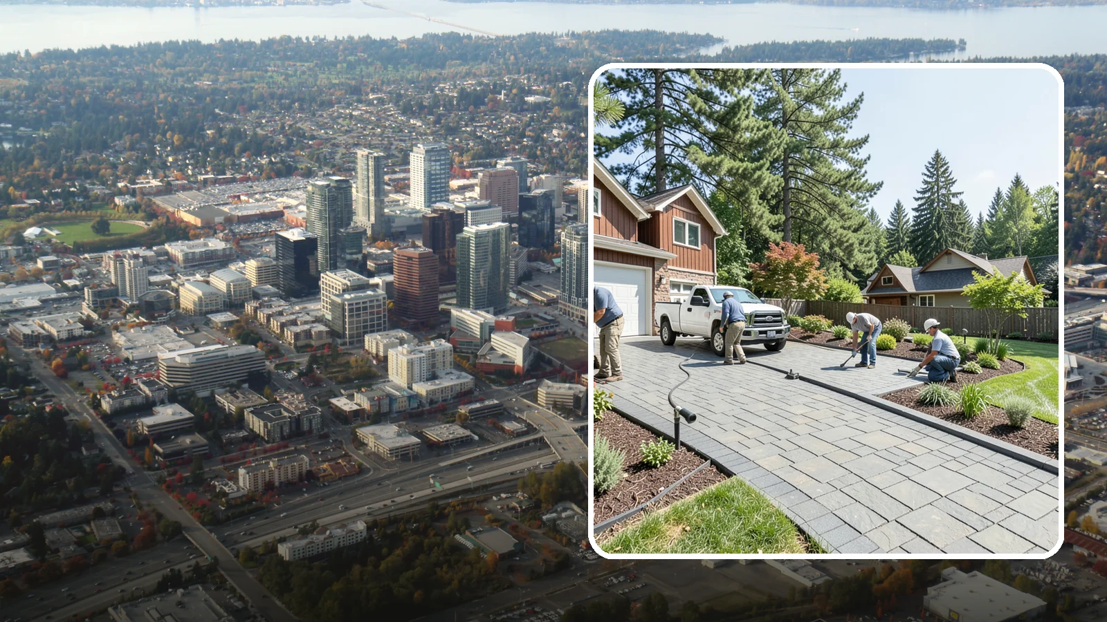 Driveway Installation in Bellevue, King County, WA - New driveway construction in pavers, concrete, or gravel, engineered for loads, drainage, and durability.