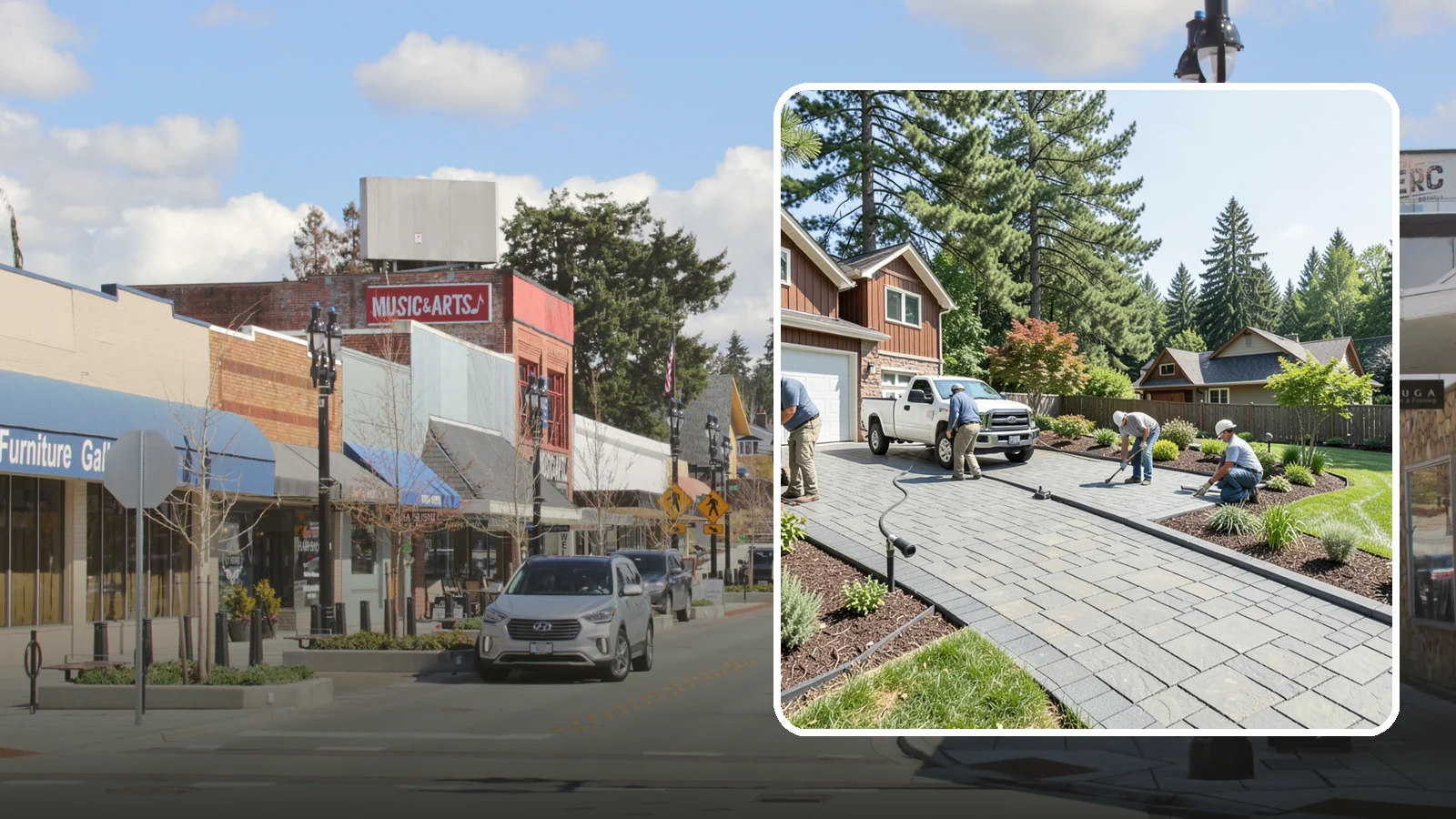 Driveway Installation in Bothell, King County, WA - New driveway construction in pavers, concrete, or gravel, engineered for loads, drainage, and durability.