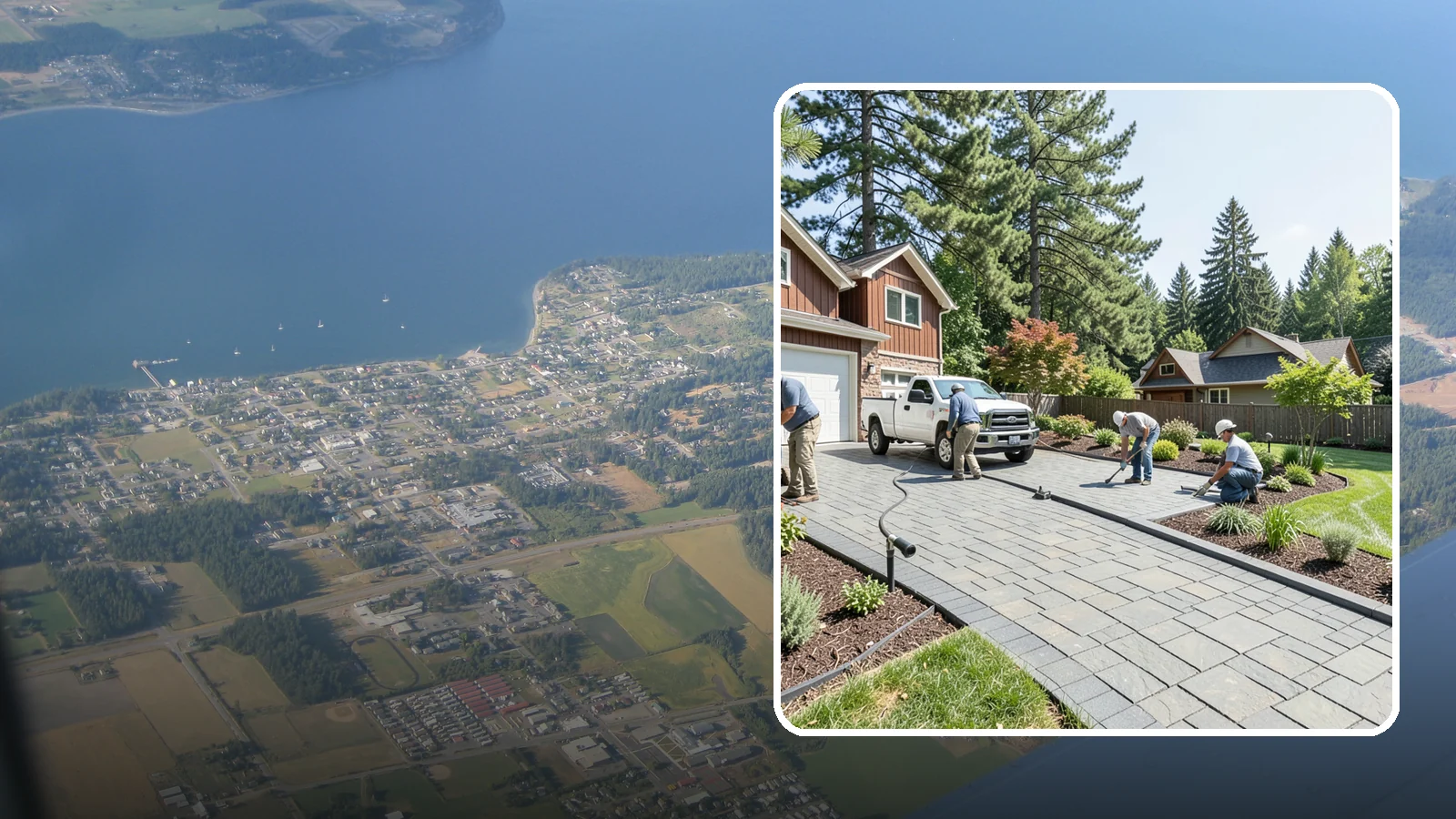 Driveway Installation in Coupeville, Island County, WA - New driveway construction in pavers, concrete, or gravel, engineered for loads, drainage, and durability.
