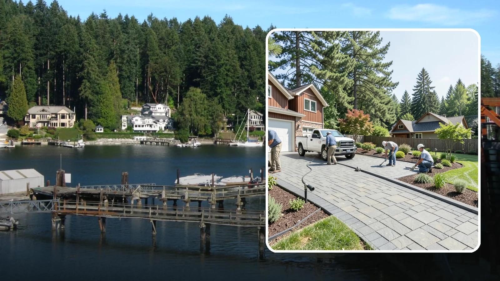 Driveway Installation in Gig Harbor, Pierce County, WA - New driveway construction in pavers, concrete, or gravel, engineered for loads, drainage, and durability.