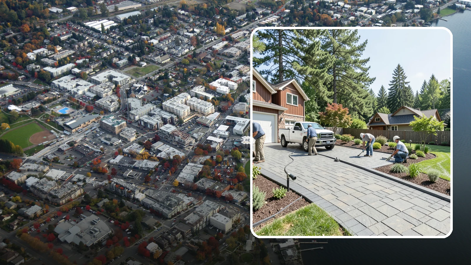Driveway Installation in Kirkland, King County, WA - New driveway construction in pavers, concrete, or gravel, engineered for loads, drainage, and durability.