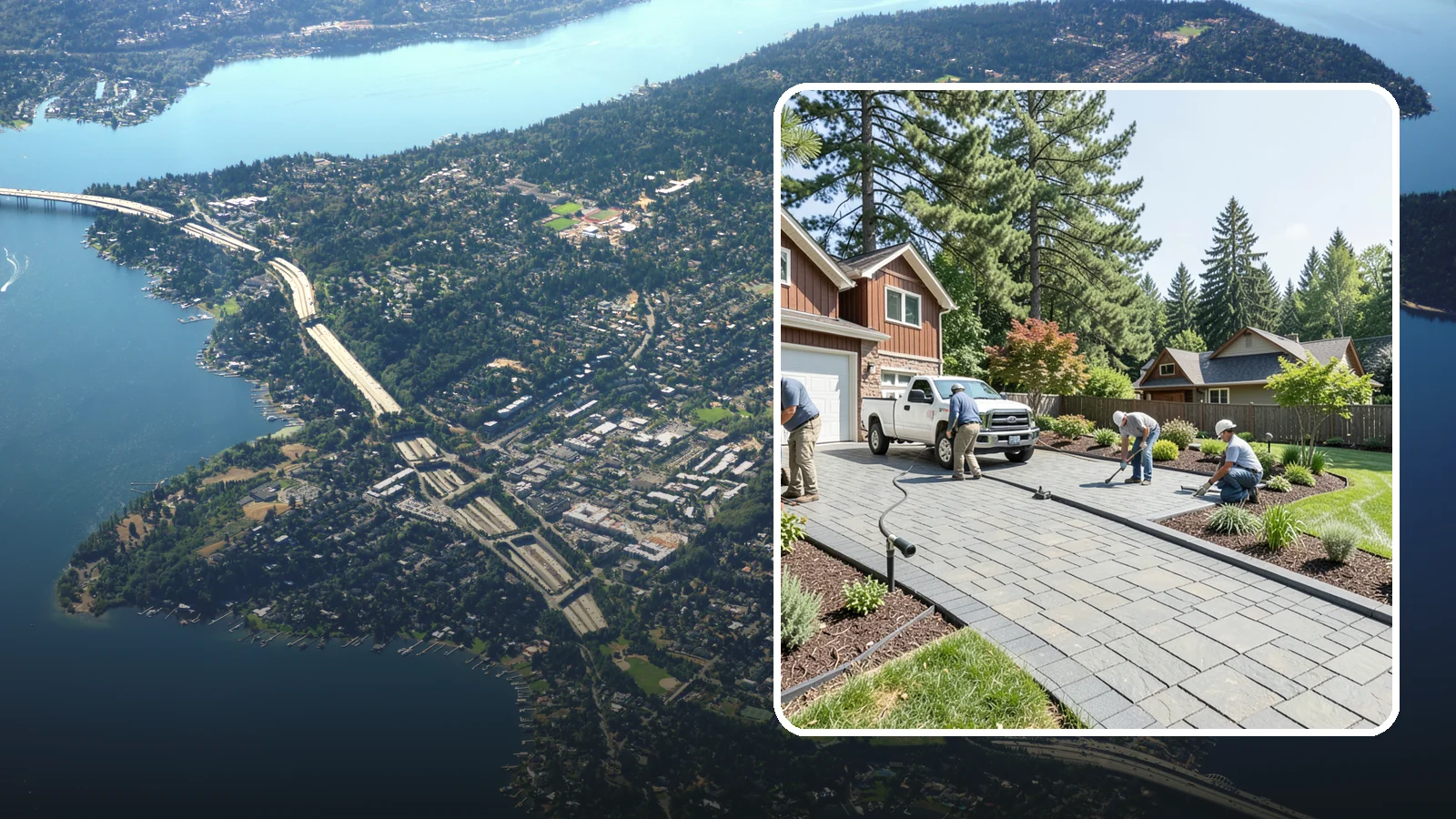 Driveway Installation in Mercer Island, King County, WA - New driveway construction in pavers, concrete, or gravel, engineered for loads, drainage, and durability.