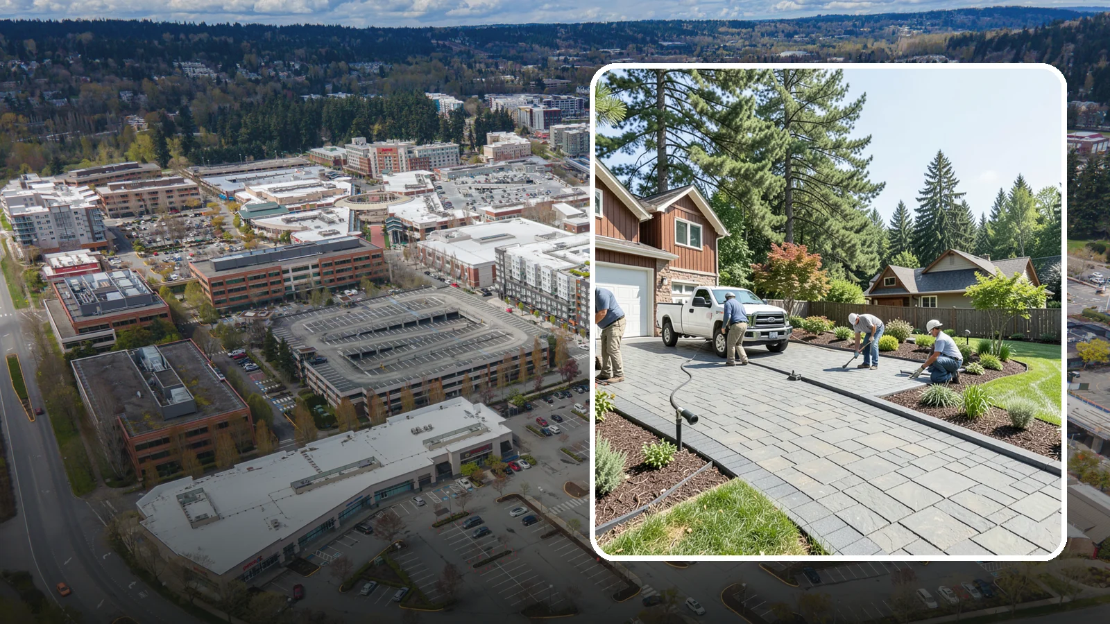 Driveway Installation in Redmond, King County, WA - New driveway construction in pavers, concrete, or gravel, engineered for loads, drainage, and durability.