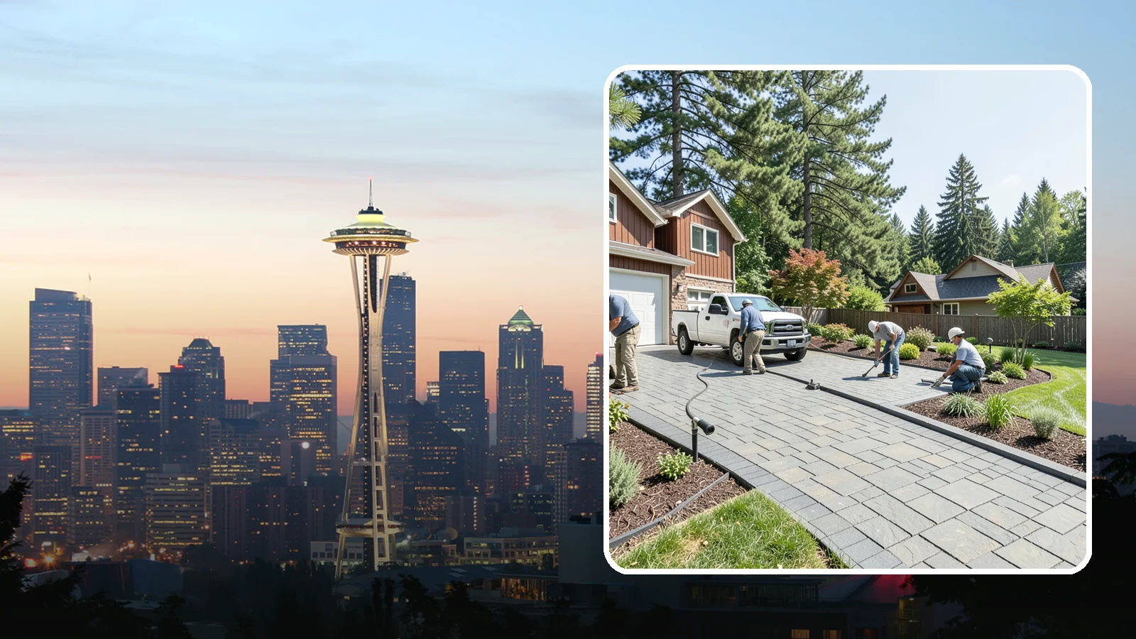 Driveway Installation in Seattle, King County, WA - New driveway construction in pavers, concrete, or gravel, engineered for loads, drainage, and durability.