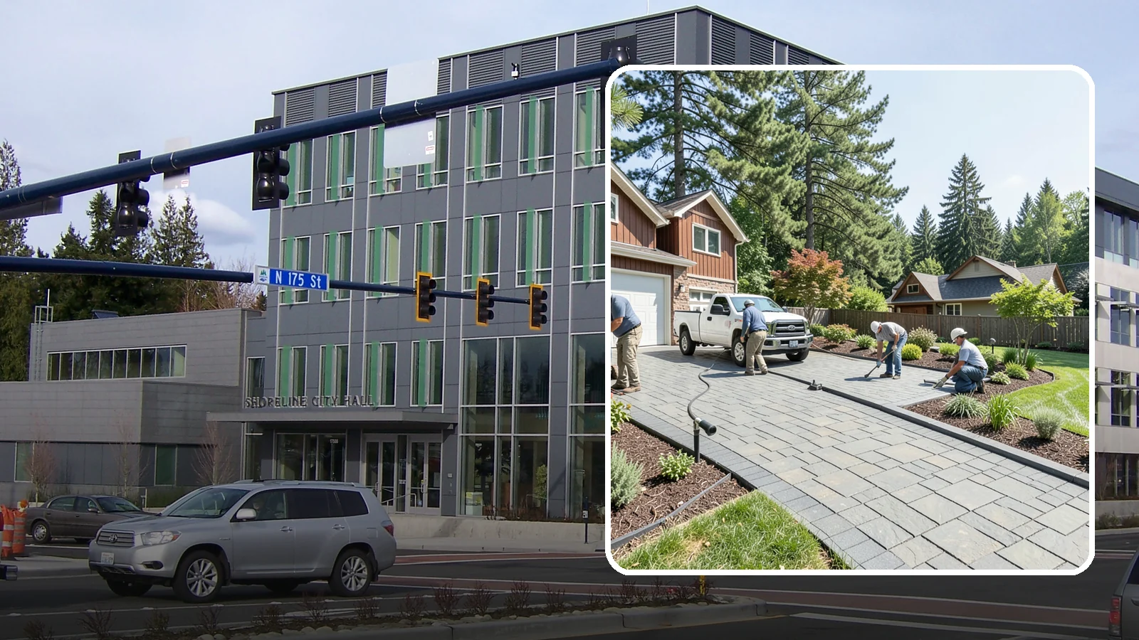 Driveway Installation in Shoreline, King County, WA - New driveway construction in pavers, concrete, or gravel, engineered for loads, drainage, and durability.