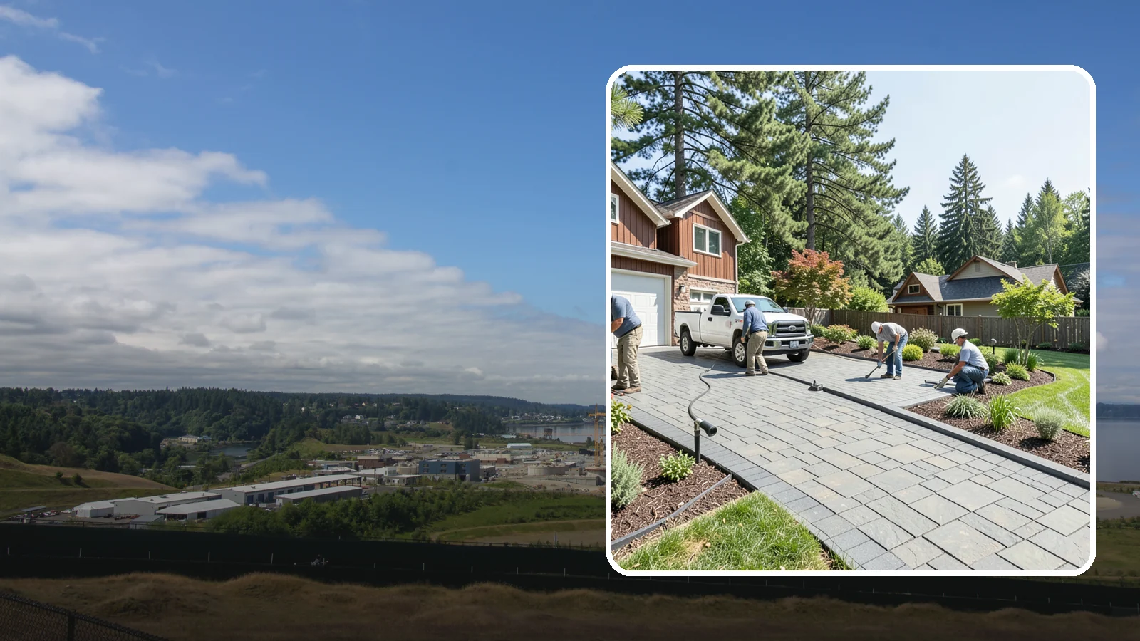 Driveway Installation in University Place, Pierce County, WA - New driveway construction in pavers, concrete, or gravel, engineered for loads, drainage, and durability.