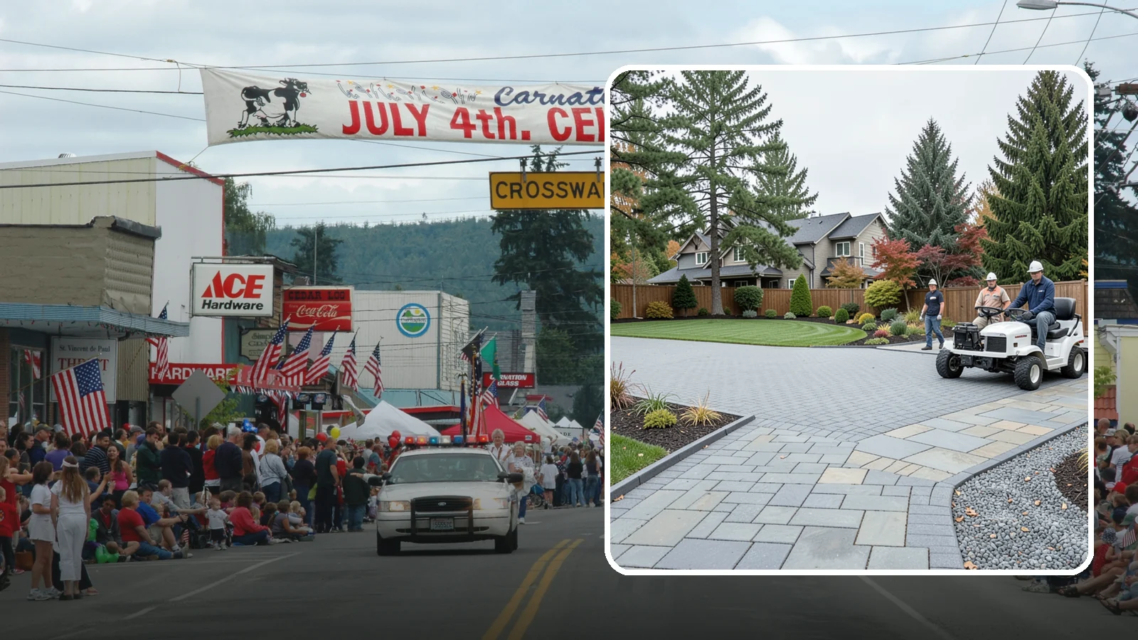 Driveways in Carnation, King County, WA - Durable, attractive driveways in pavers, concrete, or gravel built on a base engineered to last.