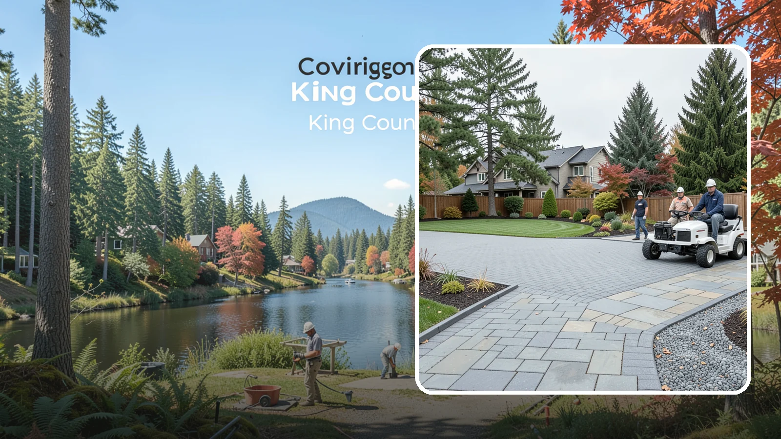 Driveways in Covington, King County, WA - Durable, attractive driveways in pavers, concrete, or gravel built on a base engineered to last.