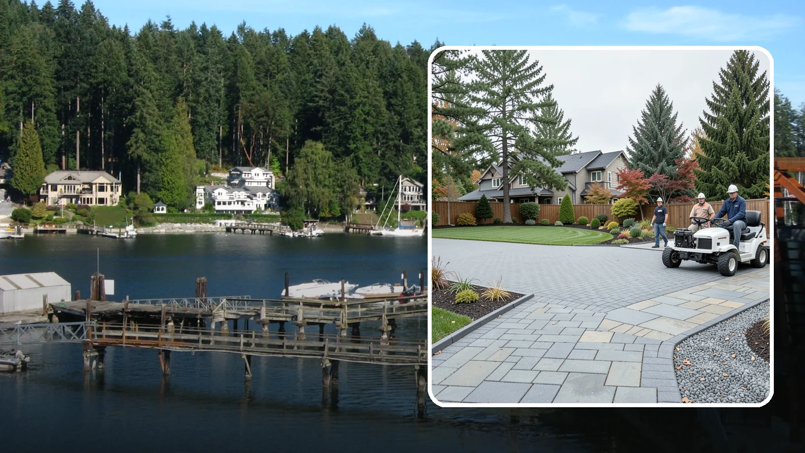 Driveways in Gig Harbor, Pierce County, WA - Durable, attractive driveways in pavers, concrete, or gravel built on a base engineered to last.