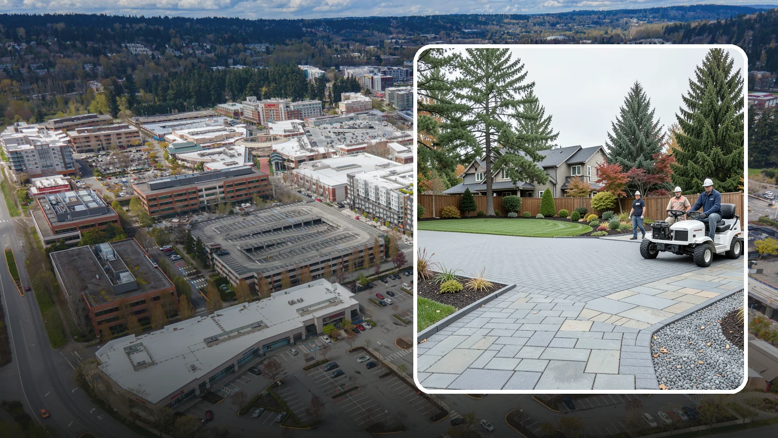 Driveways in Redmond, King County, WA - Durable, attractive driveways in pavers, concrete, or gravel built on a base engineered to last.
