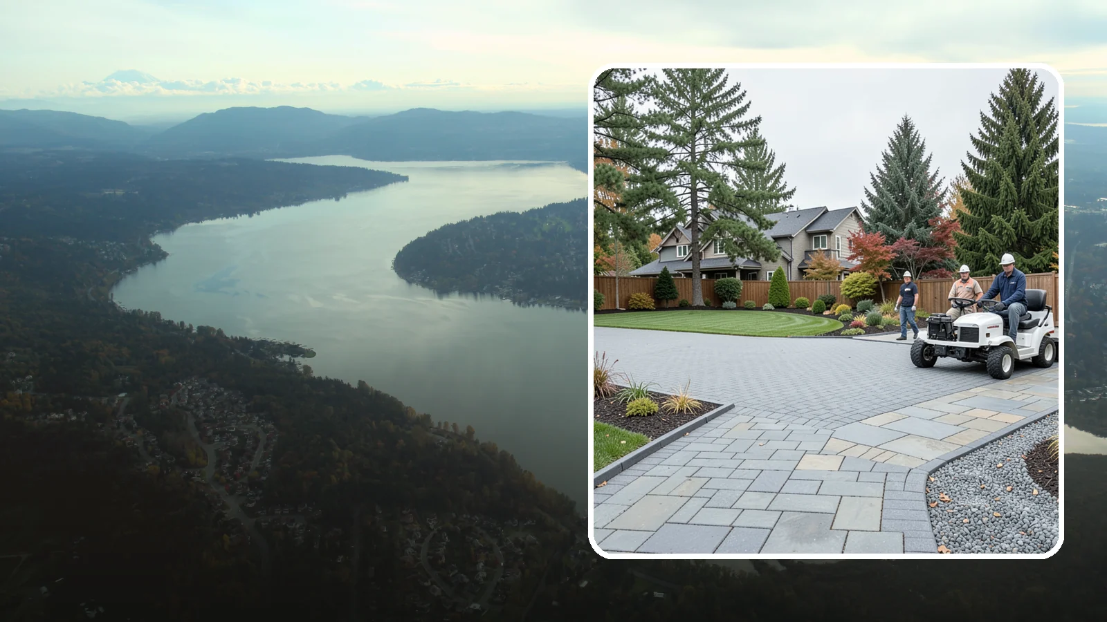 Driveways in Sammamish, King County, WA - Durable, attractive driveways in pavers, concrete, or gravel built on a base engineered to last.