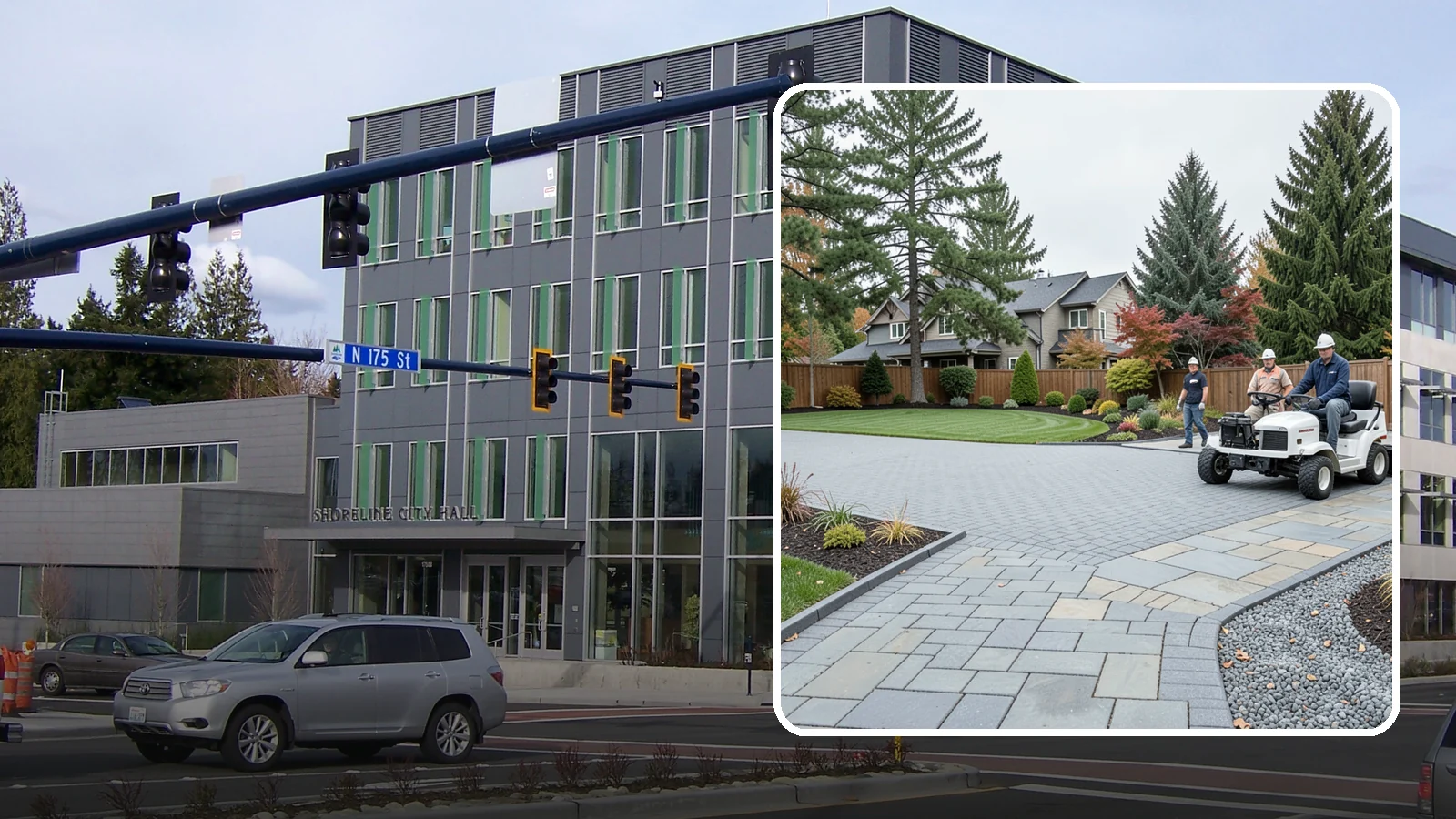 Driveways in Shoreline, King County, WA - Durable, attractive driveways in pavers, concrete, or gravel built on a base engineered to last.