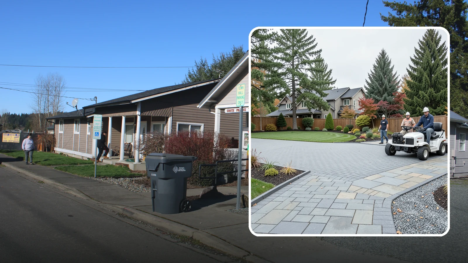 Driveways in South Prairie, Pierce County, WA - Durable, attractive driveways in pavers, concrete, or gravel built on a base engineered to last.