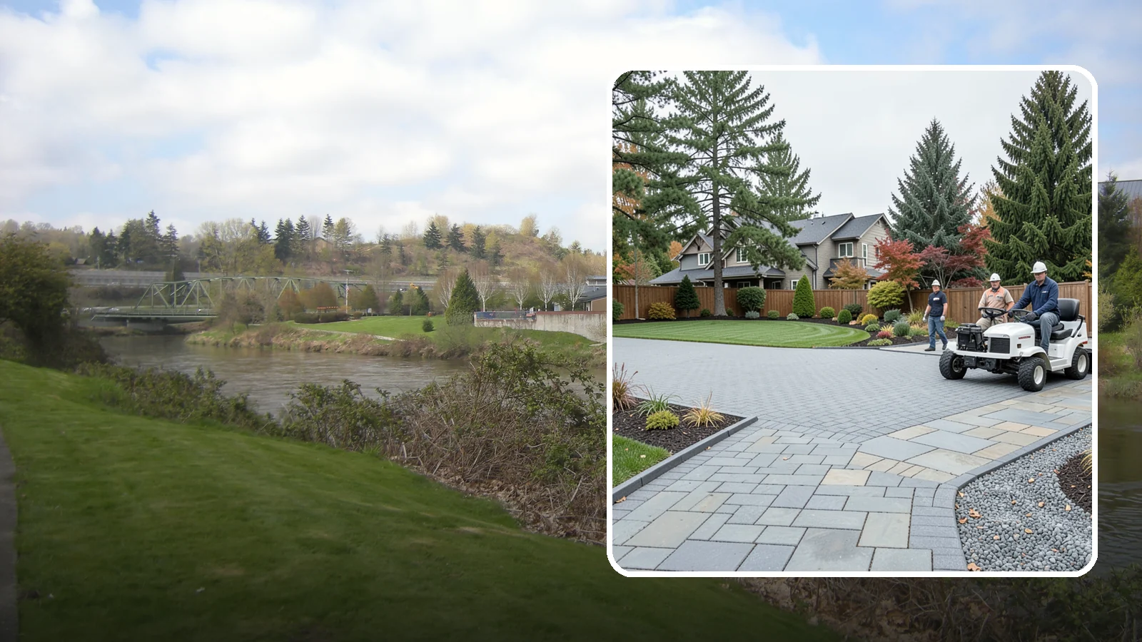 Driveways in Tukwila, King County, WA - Durable, attractive driveways in pavers, concrete, or gravel built on a base engineered to last.