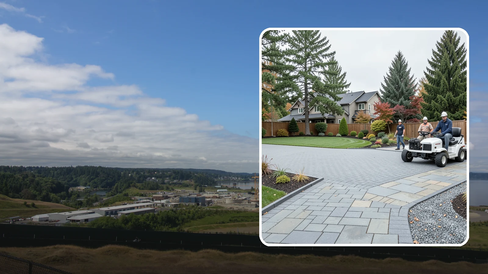 Driveways in University Place, Pierce County, WA - Durable, attractive driveways in pavers, concrete, or gravel built on a base engineered to last.
