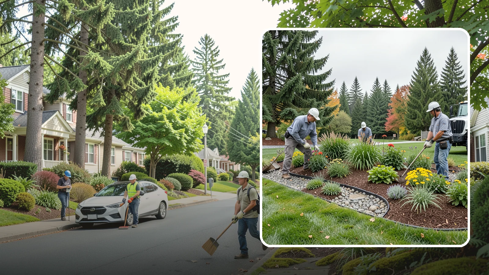 Dry Creek Bed Installation in Beaux Arts Village, King County, WA - Decorative dry creek beds that manage runoff and add natural beauty to the landscape.