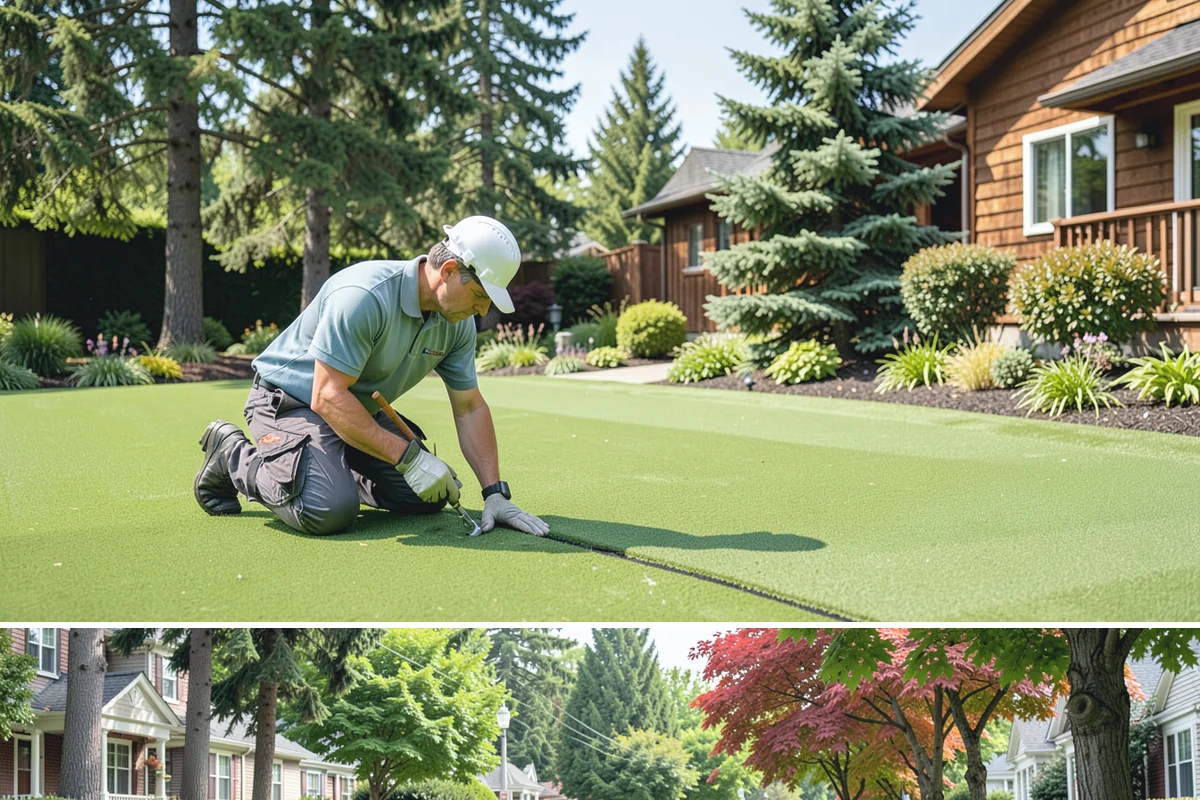 Dry Creek Bed Installation in Beaux Arts Village, King County, WA - Best installed in drier conditions.