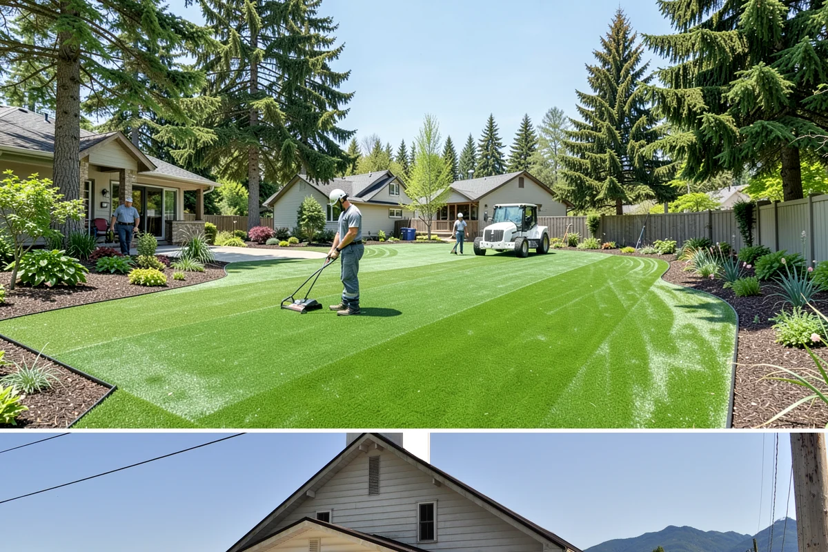 Dry Creek Bed Installation in Concrete, Skagit County, WA - Best installed in drier conditions.