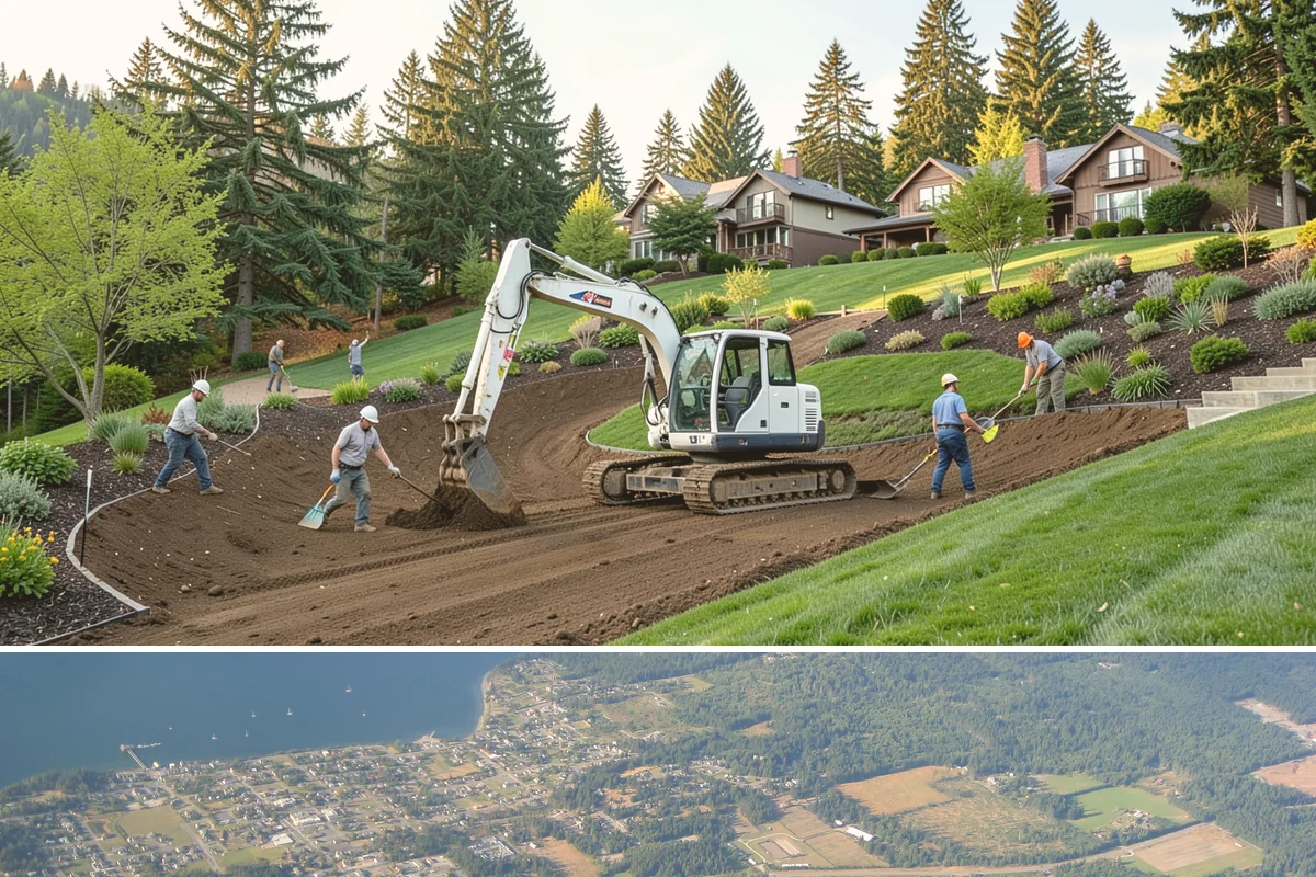Dry Creek Bed Installation in Coupeville, Island County, WA - Best installed in drier conditions.