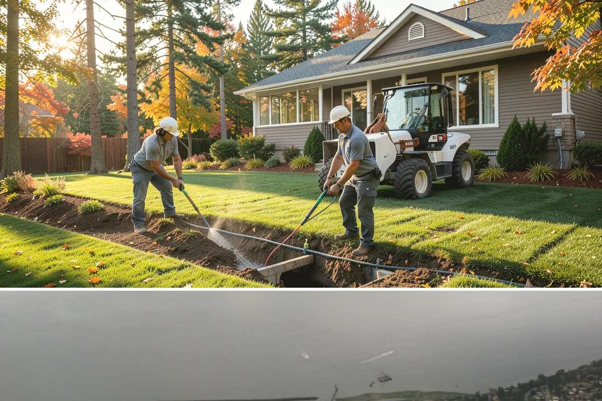 Dry Creek Bed Installation in Des Moines, King County, WA - Best installed in drier conditions.