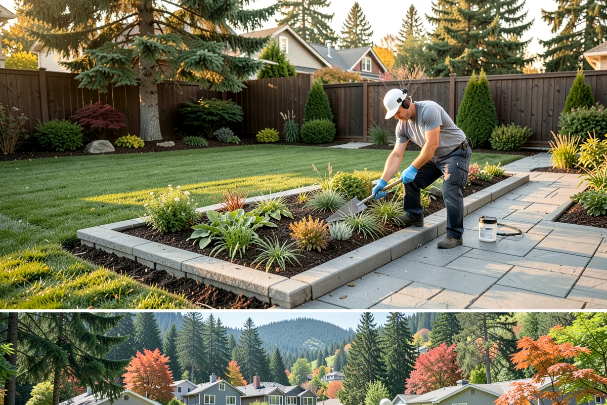 Dry Creek Bed Installation in Fircrest, Pierce County, WA - Best installed in drier conditions.