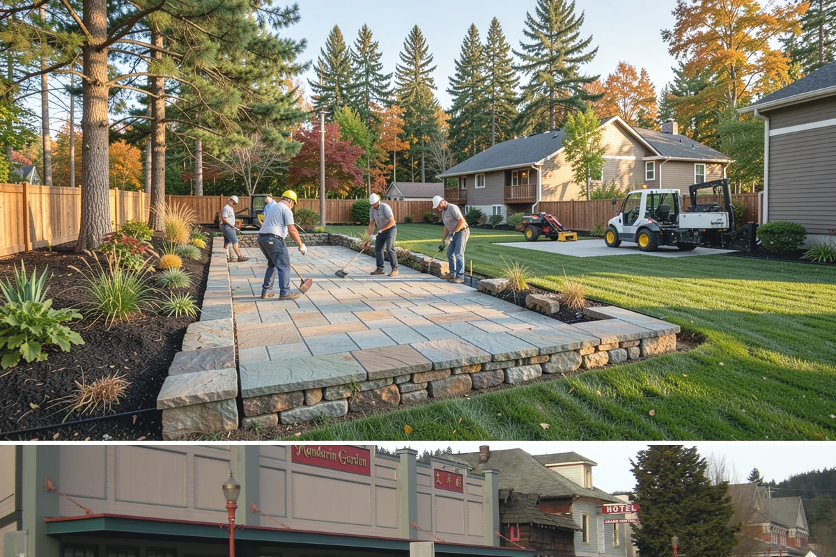 Dry Creek Bed Installation in Issaquah, King County, WA - Best installed in drier conditions.