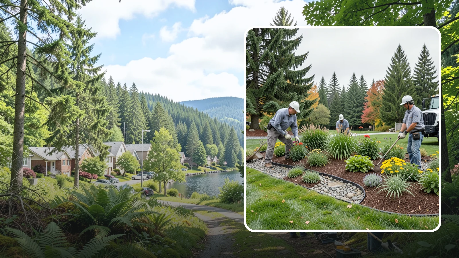 Dry Creek Bed Installation in Lake Forest Park, King County, WA - Decorative dry creek beds that manage runoff and add natural beauty to the landscape.