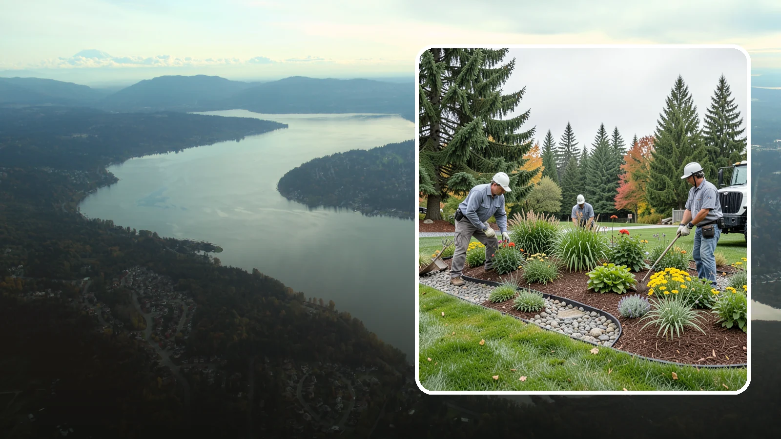 Dry Creek Bed Installation in Sammamish, King County, WA - Decorative dry creek beds that manage runoff and add natural beauty to the landscape.